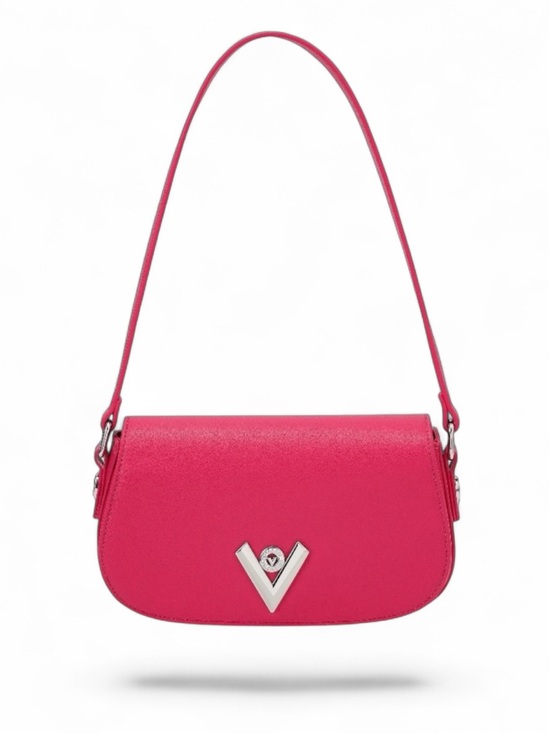 Valentino Orlandi Handbags - Valentino Orlandi Velora Hot Pink Shoulder Bag with Silver V Emblem